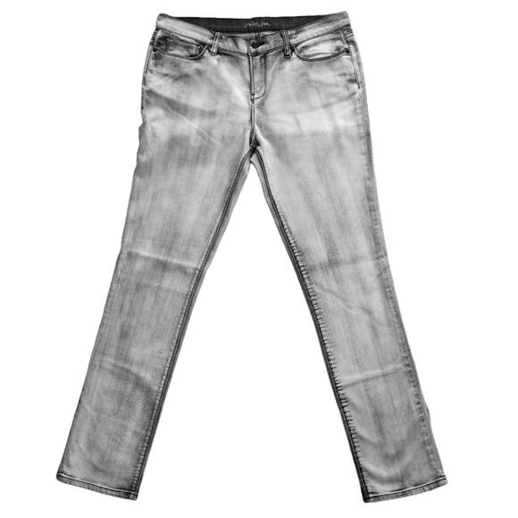 London Jean jeans whitewashed back pocket zippers size 12 - Picture 1 of 9